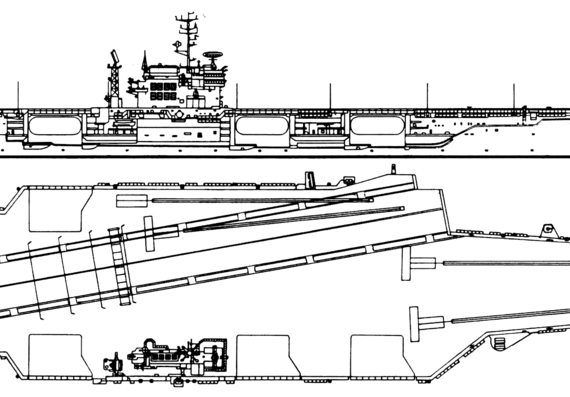 Авианосец USS CV-63 Kitty Hawk [Aircraft Carrier] - чертежи, габариты, рисунки